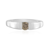 Zilveren ring met een I2 Champagne Diamant
