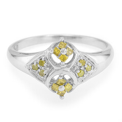 Zilveren ring met Fancy diamanten