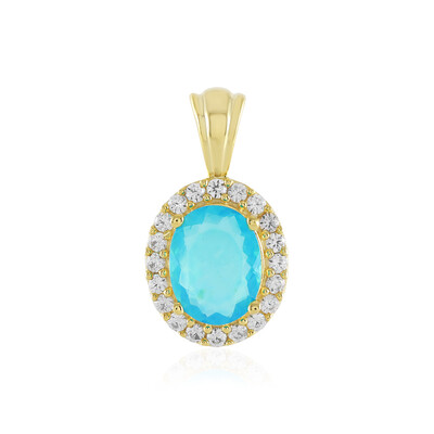 Zilveren hanger met een Blauwe Ethiopische Opaal