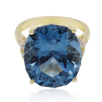 Gouden ring met een Londen-blauwe topaas