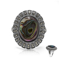 Zilveren ring met een Abalone schelp