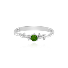 Zilveren ring met een Russische diopsied