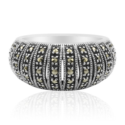 Zilveren ring met marcasieten