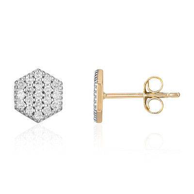 Gouden oorbellen met I3 (I) Diamanten