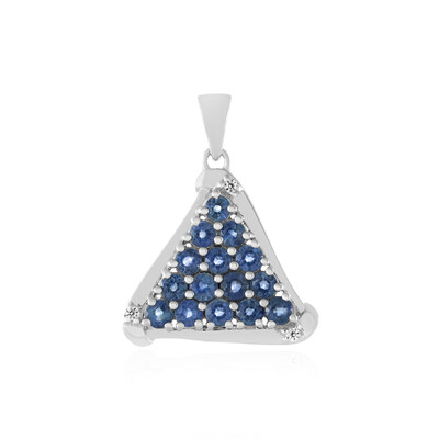 Zilveren hanger met blauwe saffieren