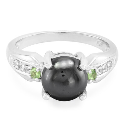 Zilveren ring met een Zwarte Hematiet