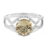 Zilveren ring met een champagne kwarts