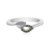 Zilveren ring met I2 Groene Diamanten