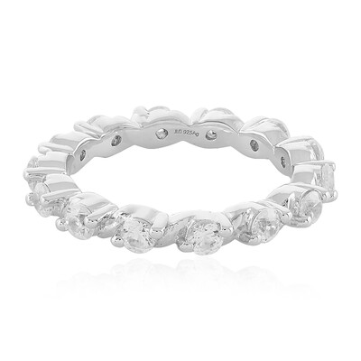 Zilveren ring met witte topaasstenen