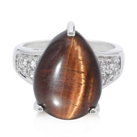 Zilveren ring met een rode tijgeroog