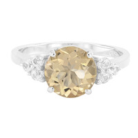 Zilveren ring met een champagne kwarts