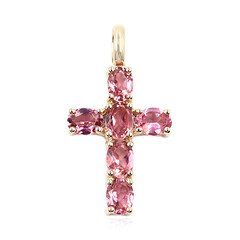 Gouden hanger met roze toermalijnen