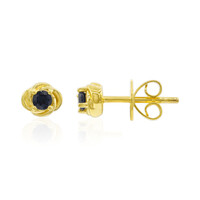 Gouden oorbellen met blauwe spinelstenen
