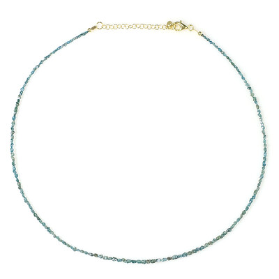 Zilveren halsketting met blauwe diamanten