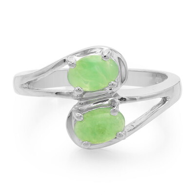 Zilveren ring met keizerlijke chrysopraasstenen