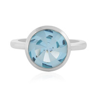 Zilveren ring met een hemel-blauwe topaas