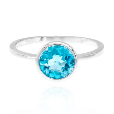 Zilveren ring met een Zwitsers-blauwe topaas