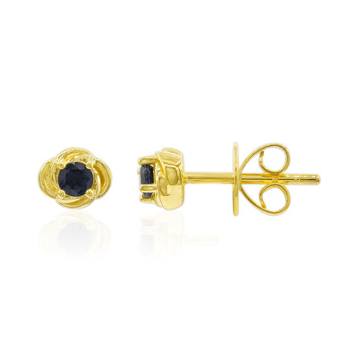 Gouden oorbellen met blauwe spinelstenen