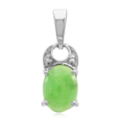 Zilveren hanger met een keizerlijk chrysopraas