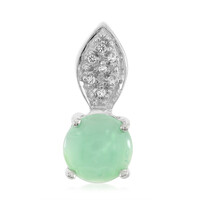 Zilveren hanger met een keizerlijk chrysopraas