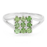 Zilveren ring met Merelani munt granaten
