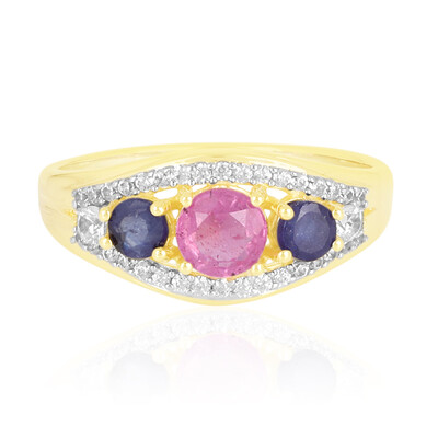 Zilveren ring met een Madagaskar Roze Saffier