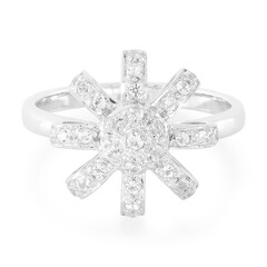 Zilveren ring met witte topaasstenen