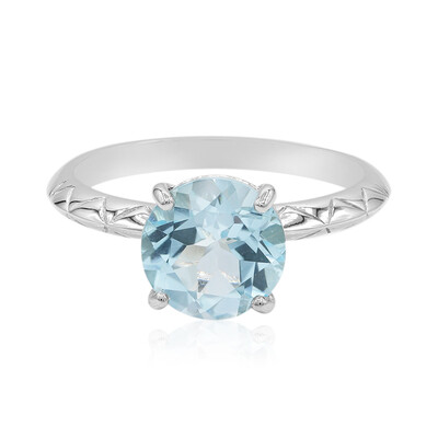 Zilveren ring met een hemel-blauwe topaas