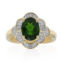 Gouden ring met een Russische diopsied