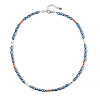 Zilveren halsketting met Royal Blue Hematieten