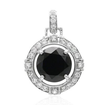 Zilveren hanger met een zwarte spinel