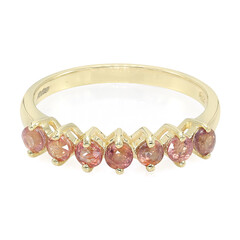 Gouden ring met Onverhitte Padparadscha Saffieren