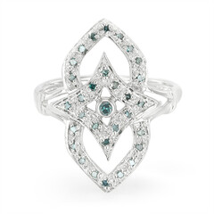 Zilveren ring met een Fancy diamant