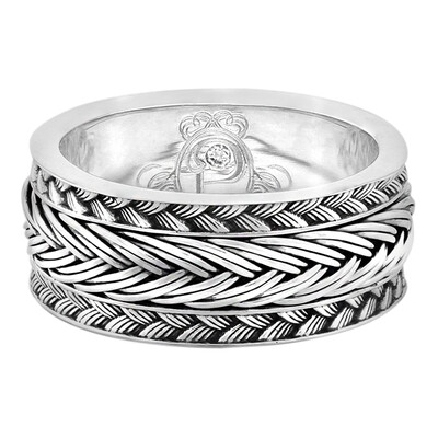 Zilveren ring met een diamant (TPC)