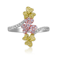 Gouden ring met I1 Roze Diamanten (CIRARI)