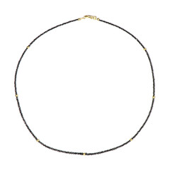 Gouden halsketting met zwarte diamanten