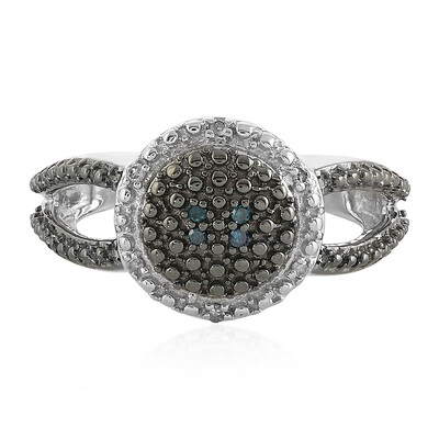 Zilveren ring met I3 Champagne Diamanten