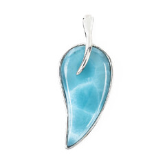 Zilveren hanger met een larimar