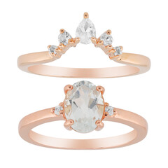 Zilveren ring met een witte topaas