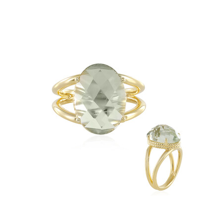 Zilveren ring met een groene amethist