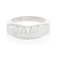 Zilveren ring met witte saffieren
