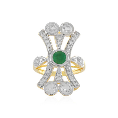Zilveren ring met een Braziliaanse smaragd