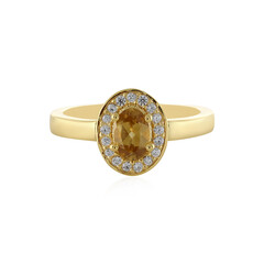 Zilveren ring met een Champagne Zirkoon