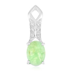 Zilveren hanger met een keizerlijk chrysopraas