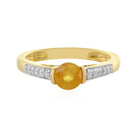 Zilveren ring met een Gele Madagaskar Saffier