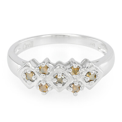 Zilveren herenring met Fancy diamanten