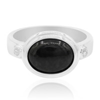 Zilveren ring met een Zwarte Jadeiet