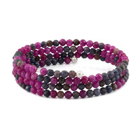 Stalen armband met robijnen (Riya)