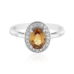 Zilveren ring met een mandarijn zirkoon
