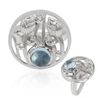 Zilveren ring met een hemel-blauwe topaas